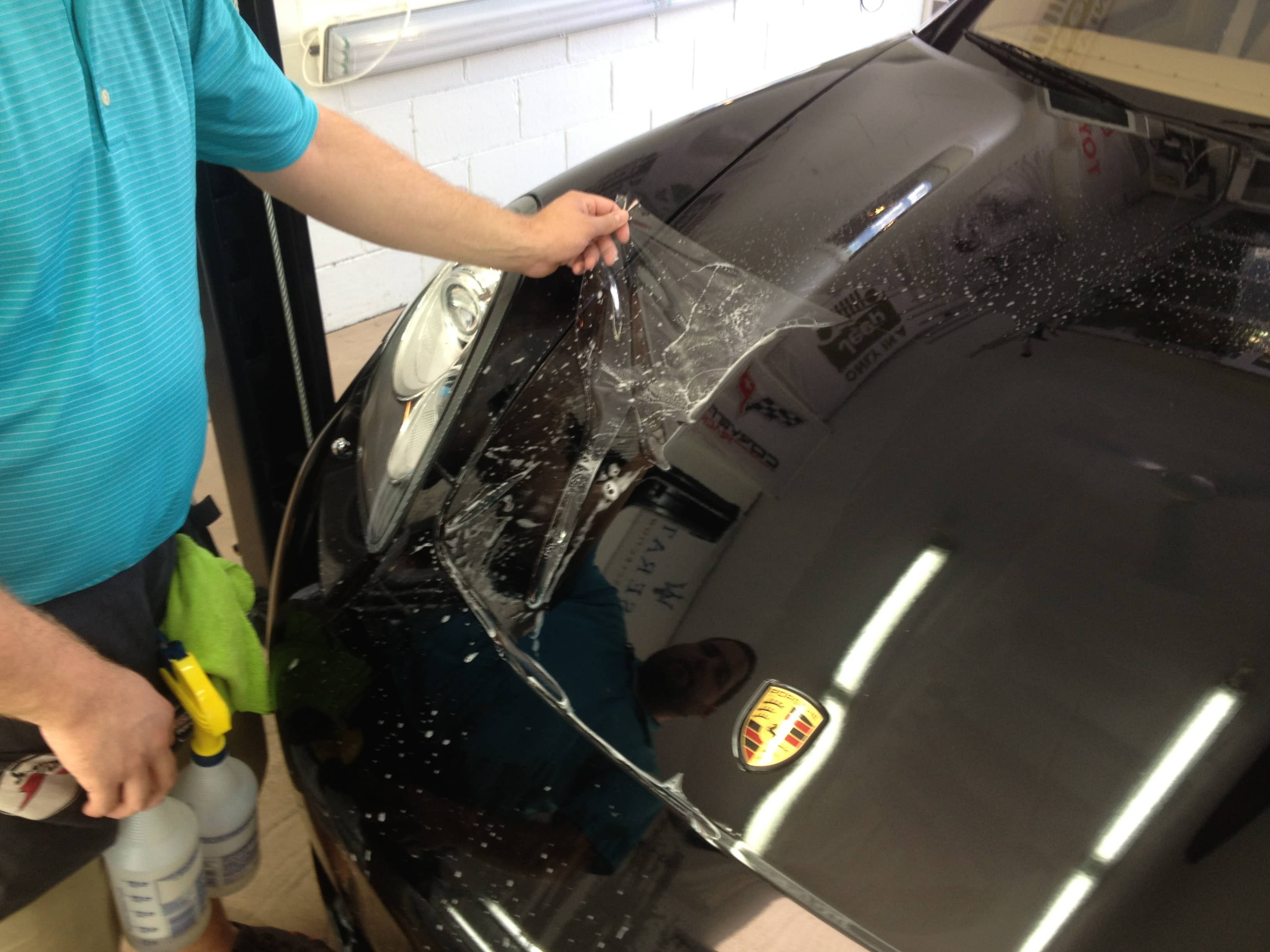 2013 Porsche Panamera - clear advantage of using Clear Auto Bra for rock chips damage XPEL paint protection film