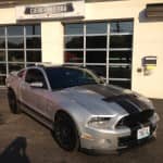 2012 and 2013 Ford Mustang Shelby GT500 clear rock chip paint mask window tint and stripes St. Louis XPel 3M film